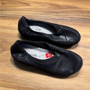 Clarks Textured Black Flats